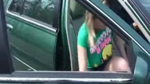 Horny Czech brunette, Cherry Star is having wild sex with her friend, in an empty van