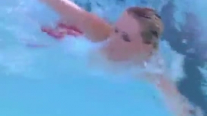 Slutty blonde model is fucking her hotel agent next to the swimming pool, knowing his salary